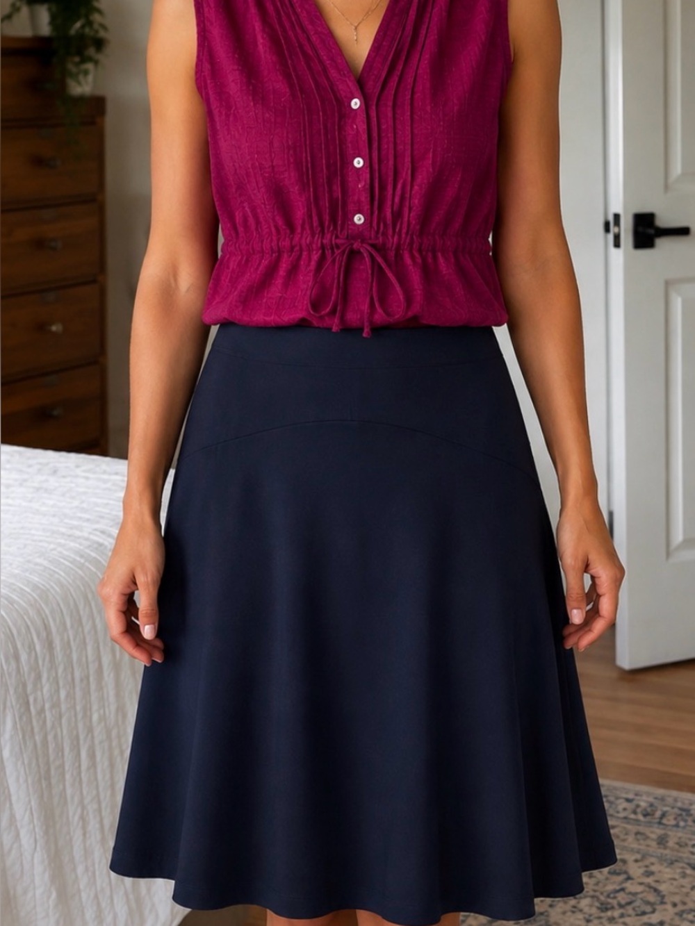 Women's Boden Navy Blue A-Line Skirt • NEW WITH TAGS • UK 10L / US 6L